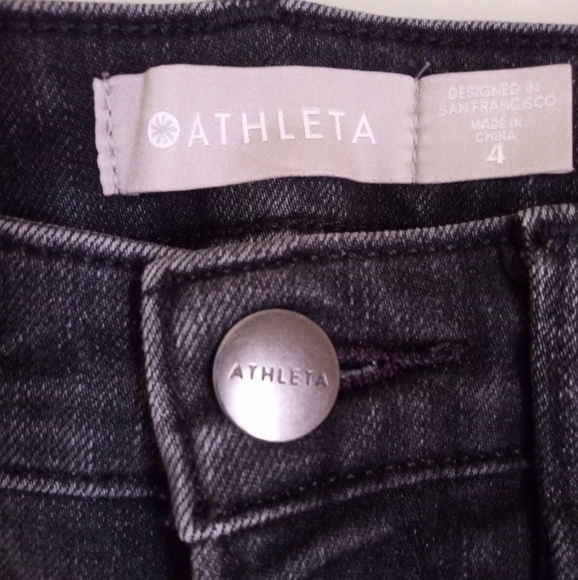 Athleta black ultra skinny high rise jeans with ankle zippers women's size 4 - Picture 3 of 10